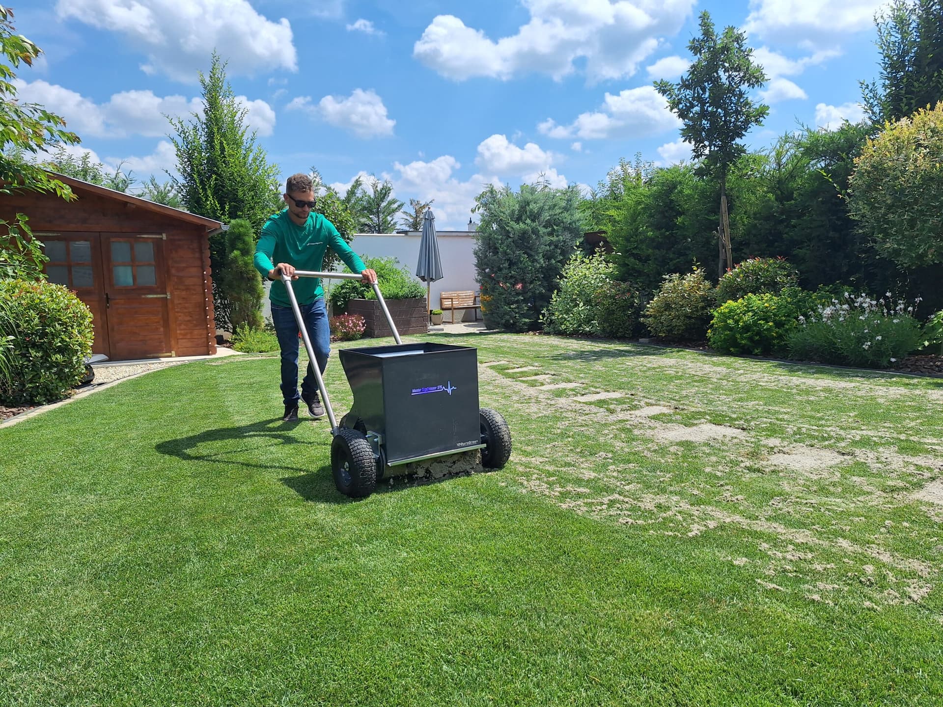 Homokszórás munkafolyamat - kijuttatás
